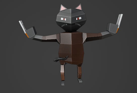 Photo d'un humanoïde chat réaliser et animer sur blender